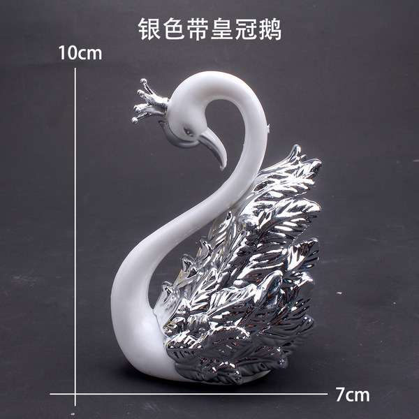 Golden silver swan with crown