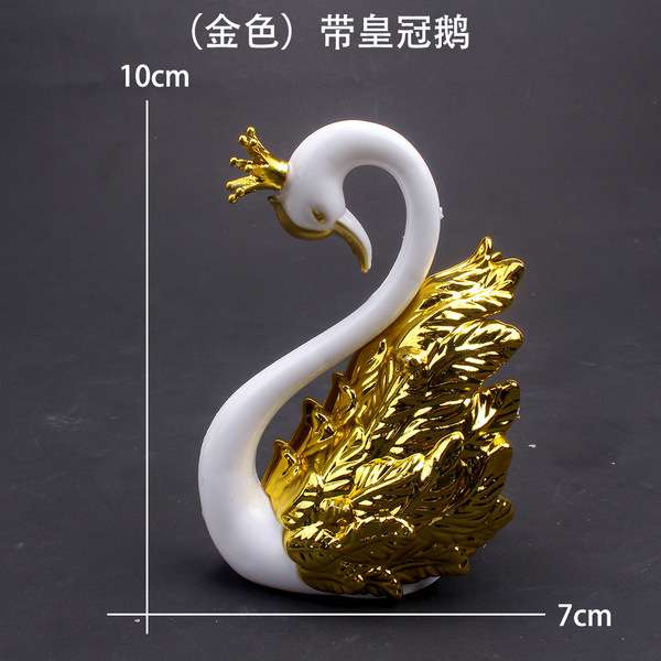 Golden silver swan with crown