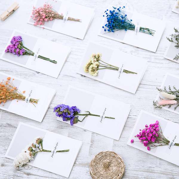 Dry flower with card