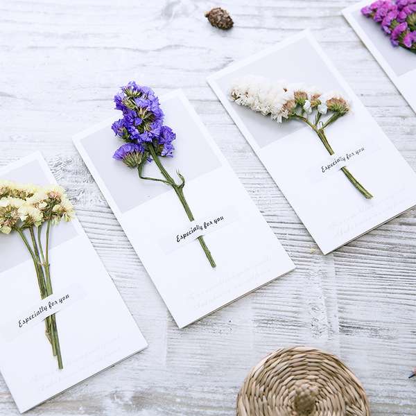 Dry flower with card