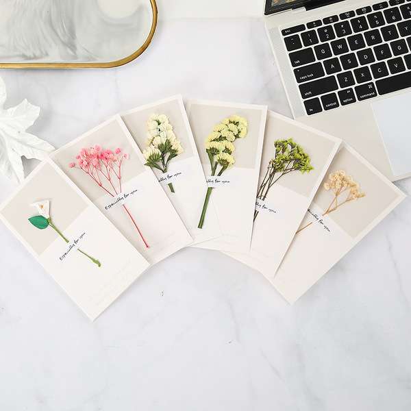 Dry flower with card
