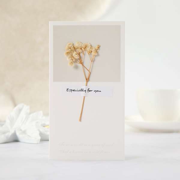 Dry flower with card