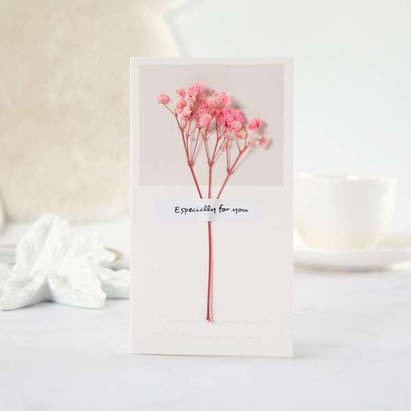 Dry flower with card