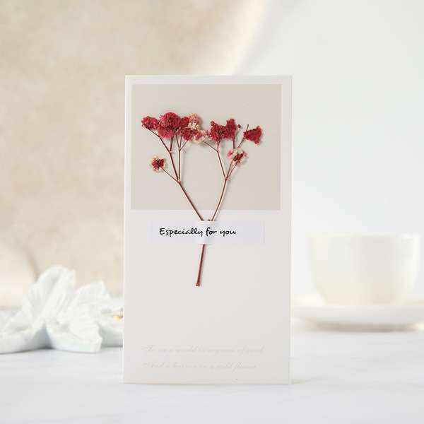 Dry flower with card