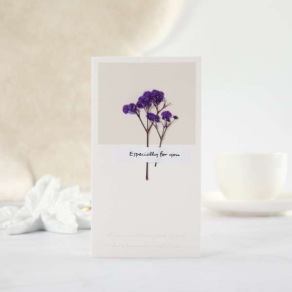 Dry flower with card
