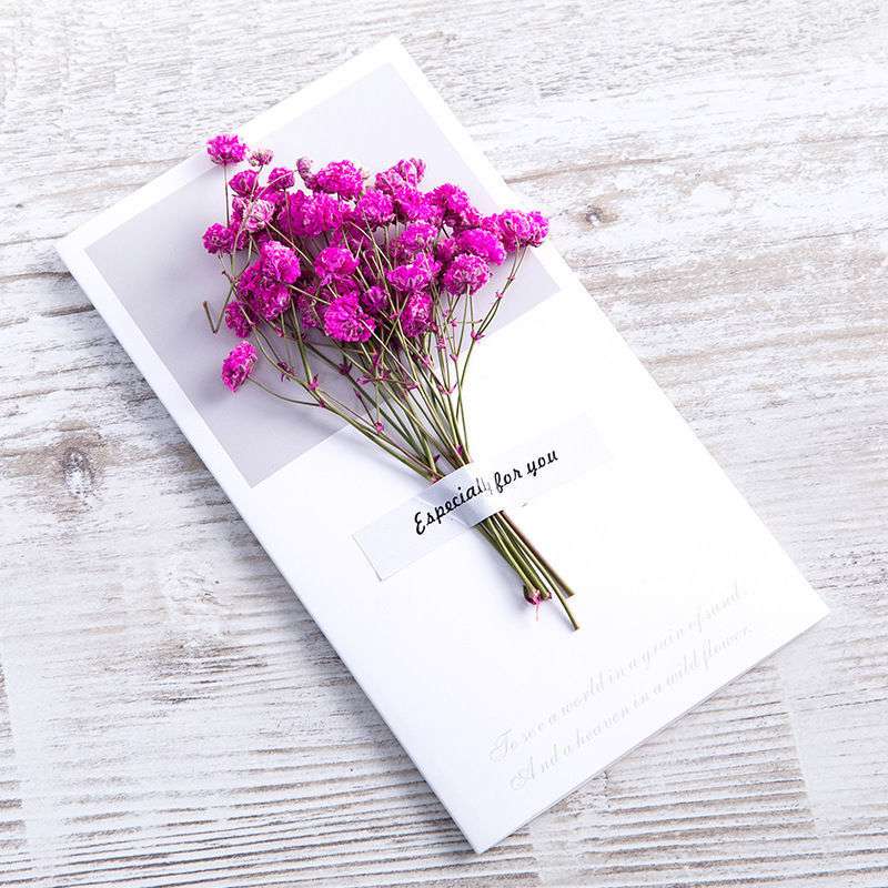 Dry flower with card