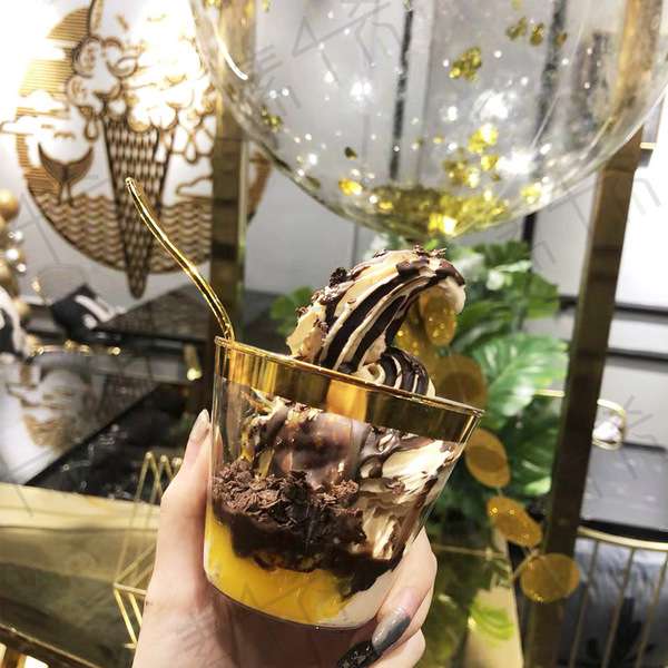 Color Border desert cup