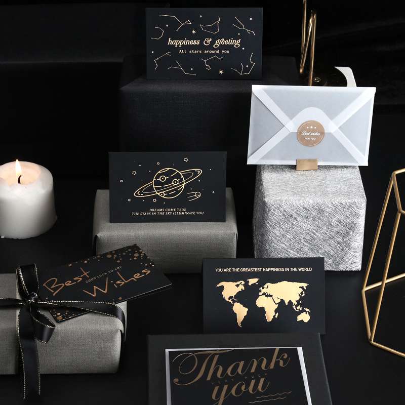 Black greeting card