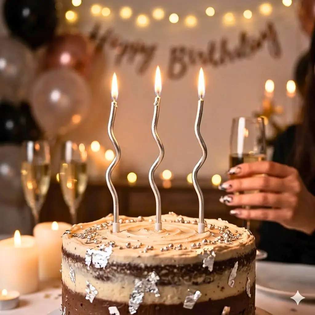 Birthday Curved Candle color