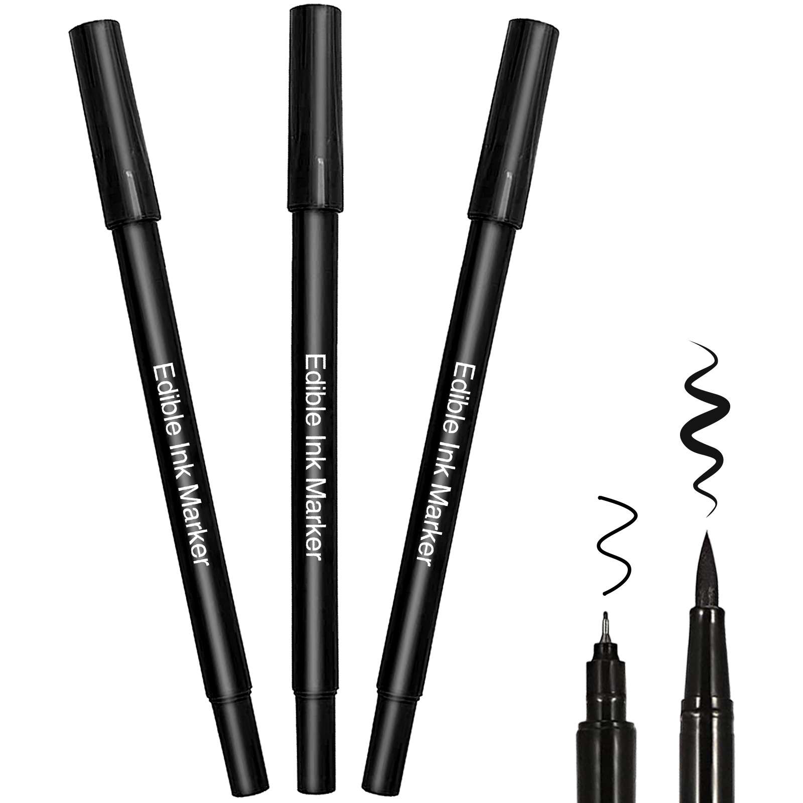 2 side edible pen black