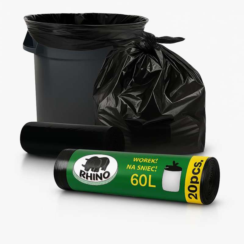 Premium Garbage Poly 60L-- 20p