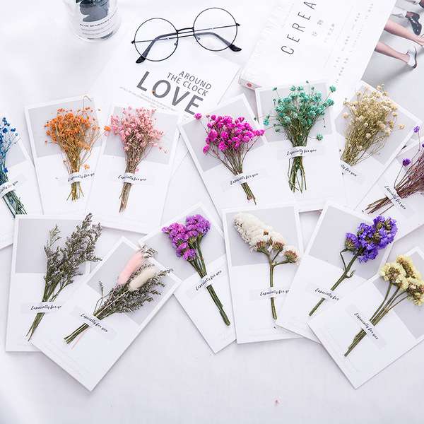 Dry flower with card