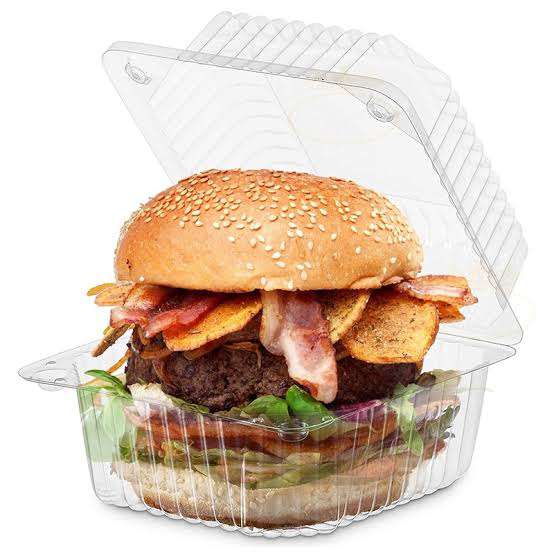Transparent burger box